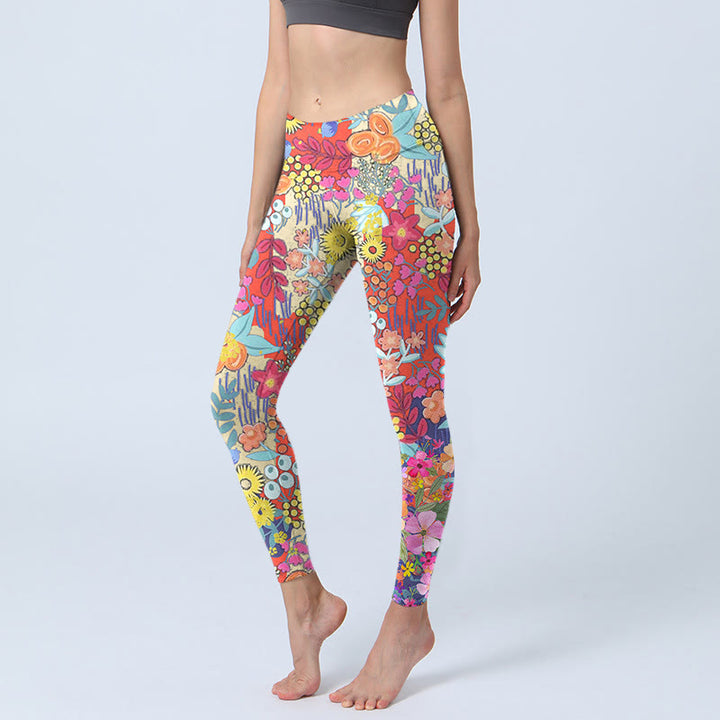 Leggings de yoga para mujer con estampado de Buddha Stones - Violeta pálido rojo - US18，UK/AU22，EU50 (4XL) - image 1