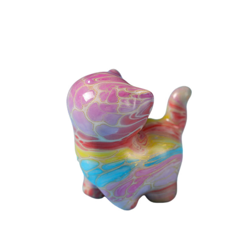 Buddha Stones Decoración de escritorio con diseño de gato adorable en ébano. - image 3