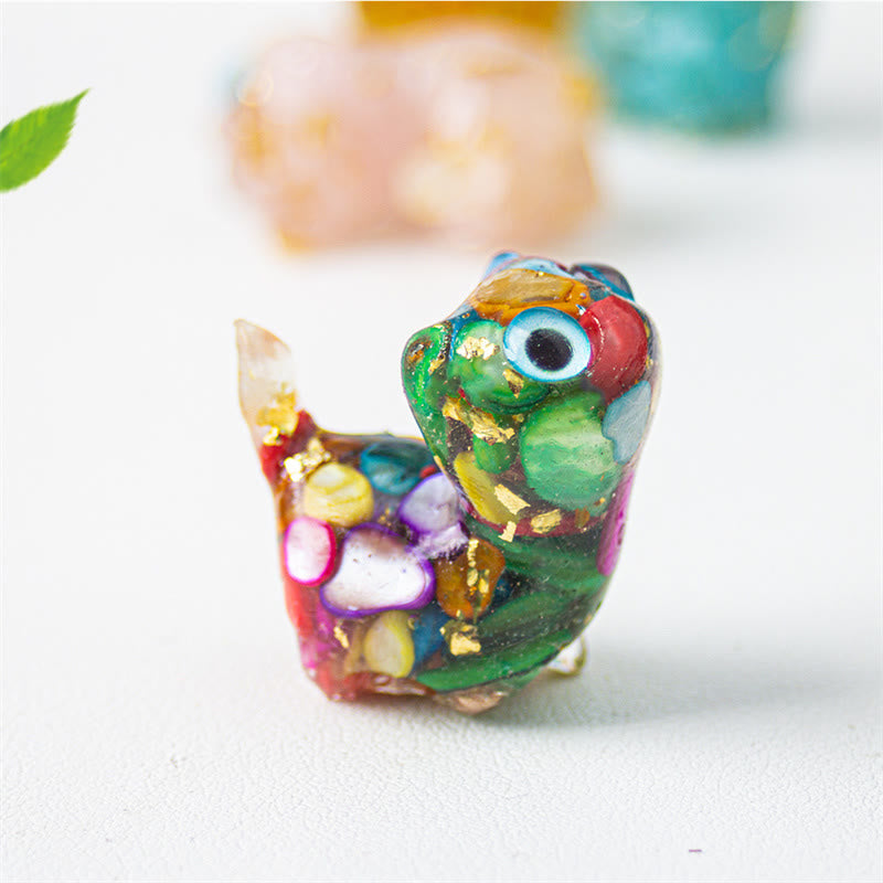 Buddha Stones Decoración protectora para gatos con cristales naturales de turquesa, aguamarina y amatista. - Conchas de colores - Aproximadamente 36*32*22 mm - image 6