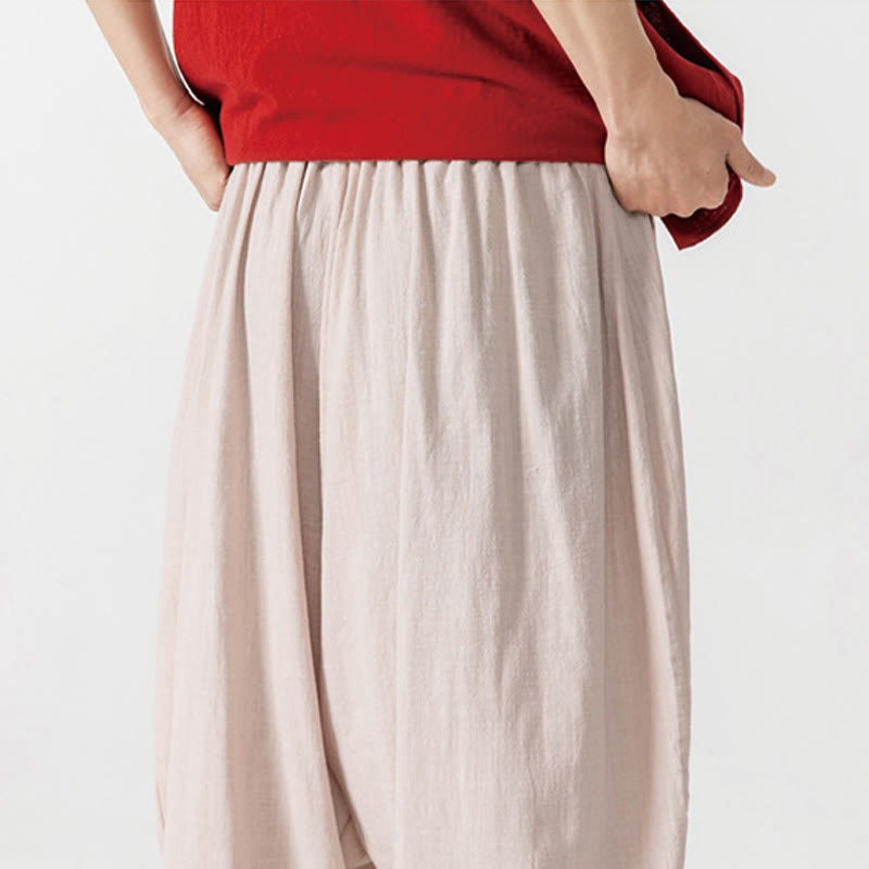 Pantalones harén con cordón ajustable de color liso para hombre con bolsillos y estampado de Buddha Stones - image 30