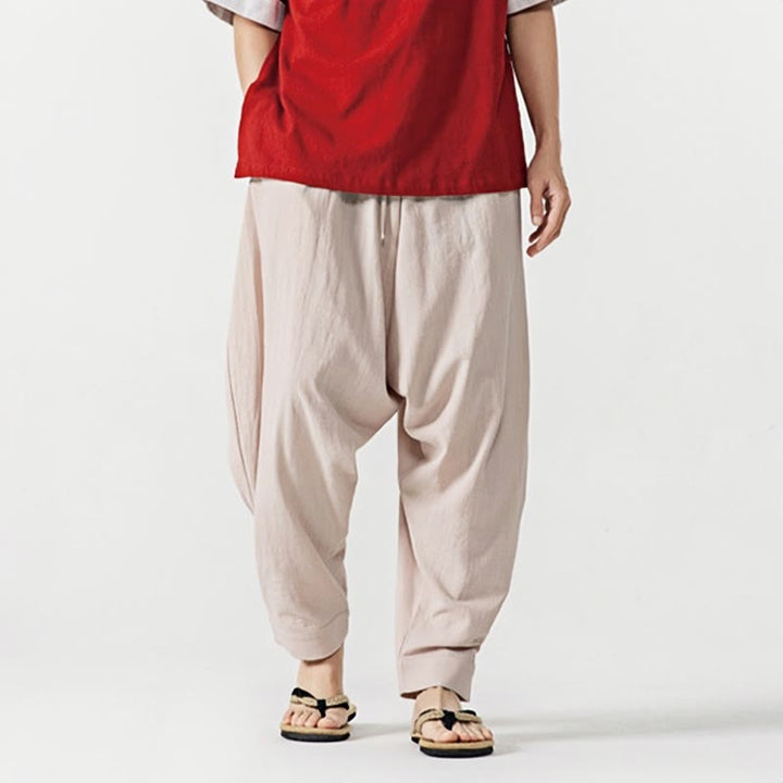 Pantalones harén con cordón ajustable de color liso para hombre con bolsillos y estampado de Buddha Stones - image 20