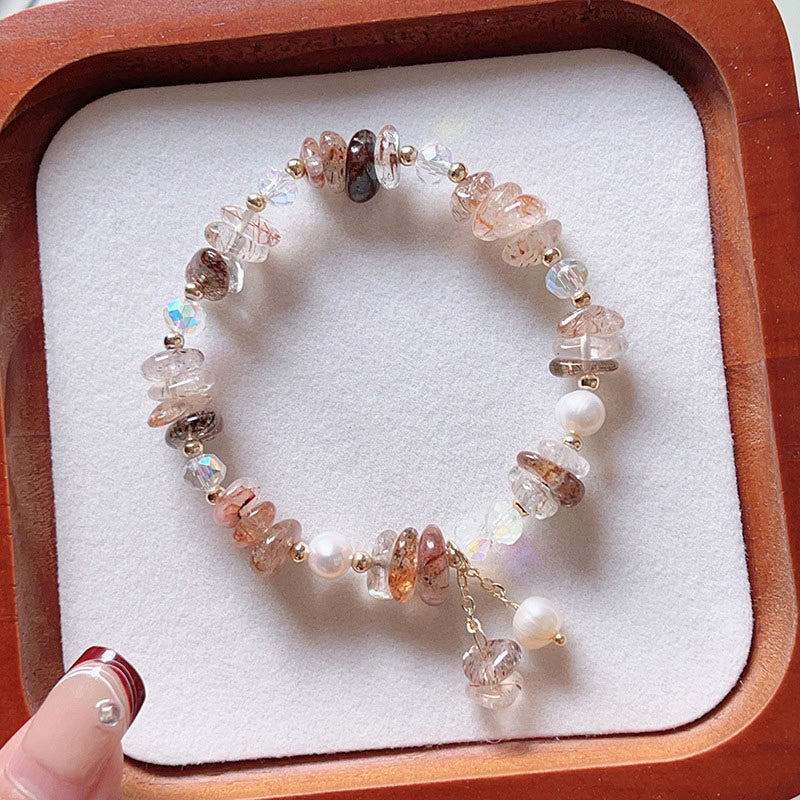 Pulsera positiva con Buddha Stones, cristales naturales Super Seven, piezas pequeñas irregulares