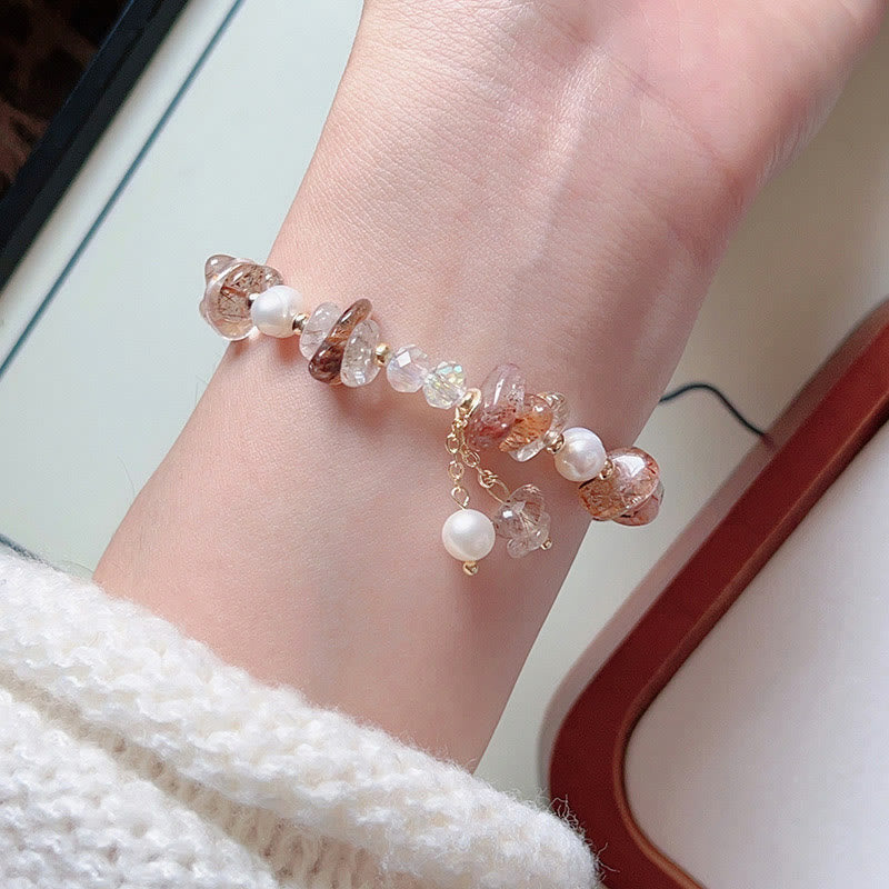 Pulsera positiva con Buddha Stones, cristales naturales Super Seven, piezas pequeñas irregulares
