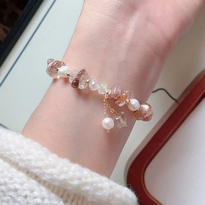 Pulsera positiva con Buddha Stones, cristales naturales Super Seven, piezas pequeñas irregulares
