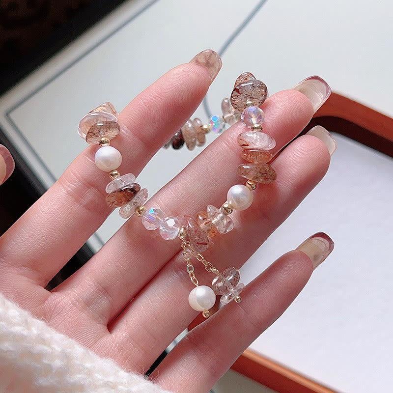 Pulsera positiva con Buddha Stones, cristales naturales Super Seven, piezas pequeñas irregulares