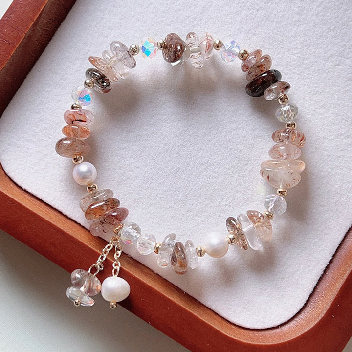 Pulsera positiva con Buddha Stones, cristales naturales Super Seven, piezas pequeñas irregulares