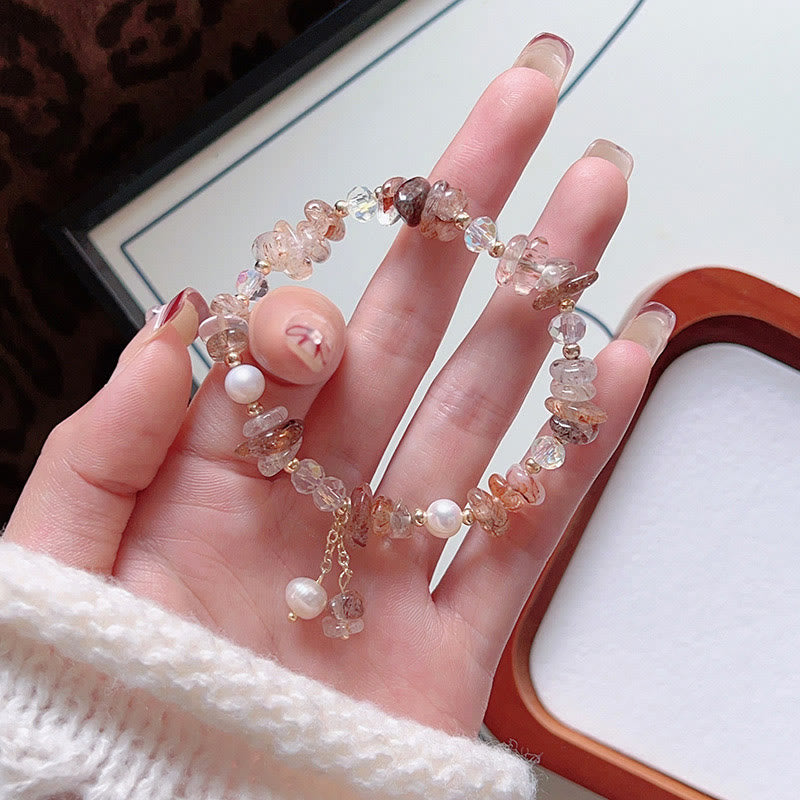 Pulsera positiva con Buddha Stones, cristales naturales Super Seven, piezas pequeñas irregulares