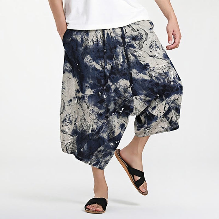 Pantalones harén de algodón para hombre, con cordón, estampado étnico de Buddha Stones, de 7 a 8 pulgadas de largo y bolsillos - image 13