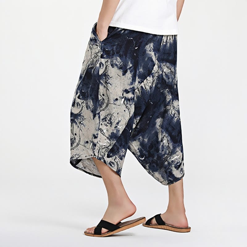 Pantalones harén de algodón para hombre, con cordón, estampado étnico de Buddha Stones, de 7 a 8 pulgadas de largo y bolsillos - image 12