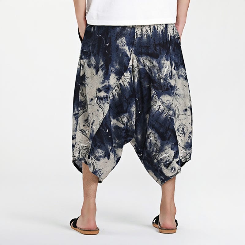 Pantalones harén de algodón para hombre, con cordón, estampado étnico de Buddha Stones, de 7 a 8 pulgadas de largo y bolsillos - image 10
