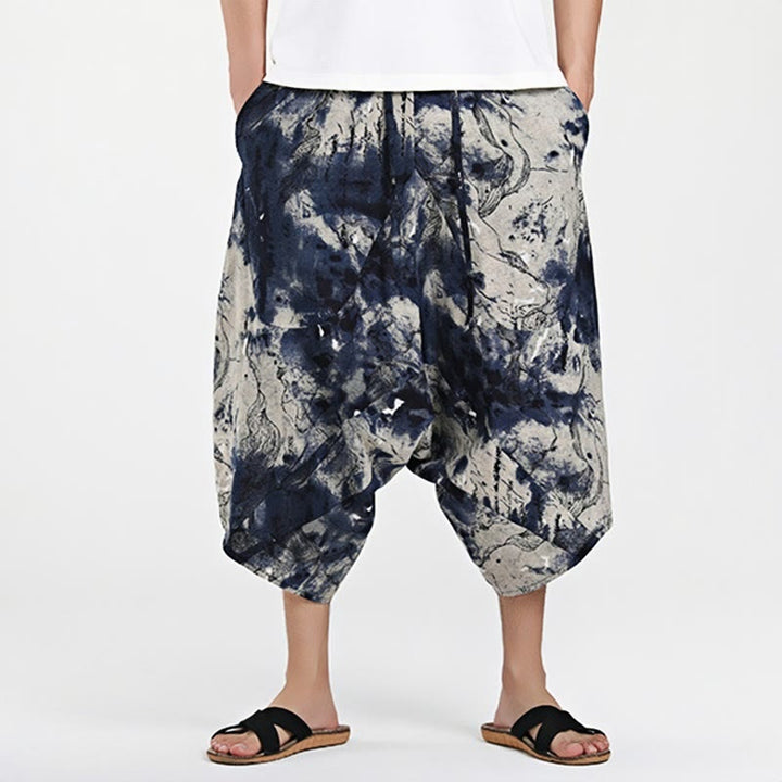 Pantalones harén de algodón para hombre, con cordón, estampado étnico de Buddha Stones, de 7 a 8 pulgadas de largo y bolsillos - image 9