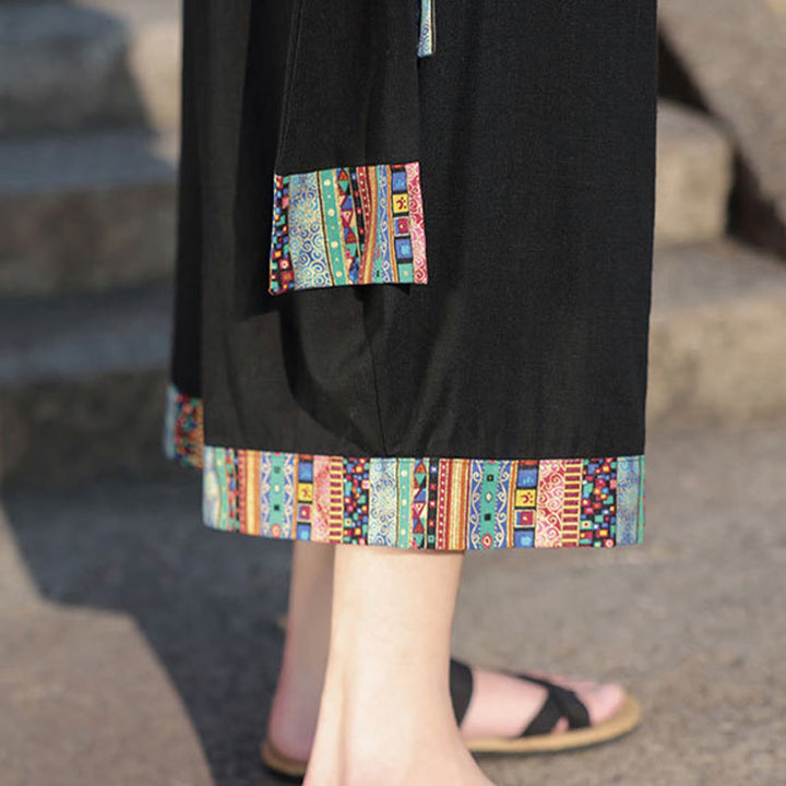 Pantalones de algodón de pierna ancha para hombre, Buddha Stones, de verano, con bolsillos, de longitud 7-8 - image 12