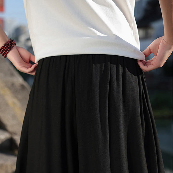 Pantalones anchos de algodón suave con cordón y bolsillos para hombre, con diseño de patchwork sencillo y Buddha Stones - image 24