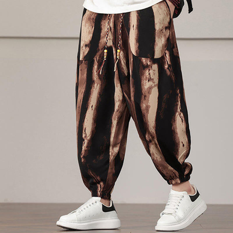 Pantalones harén con cordón y bolsillos para hombre con estampado de Buddha Stones - image 10