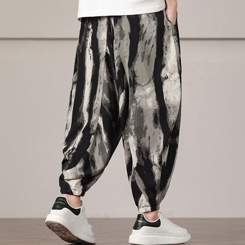 Pantalones harén con cordón y bolsillos para hombre con estampado de Buddha Stones - image 2