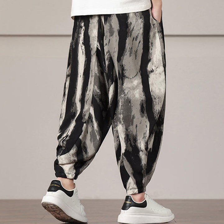 Pantalones harén con cordón y bolsillos para hombre con estampado de Buddha Stones - image 2