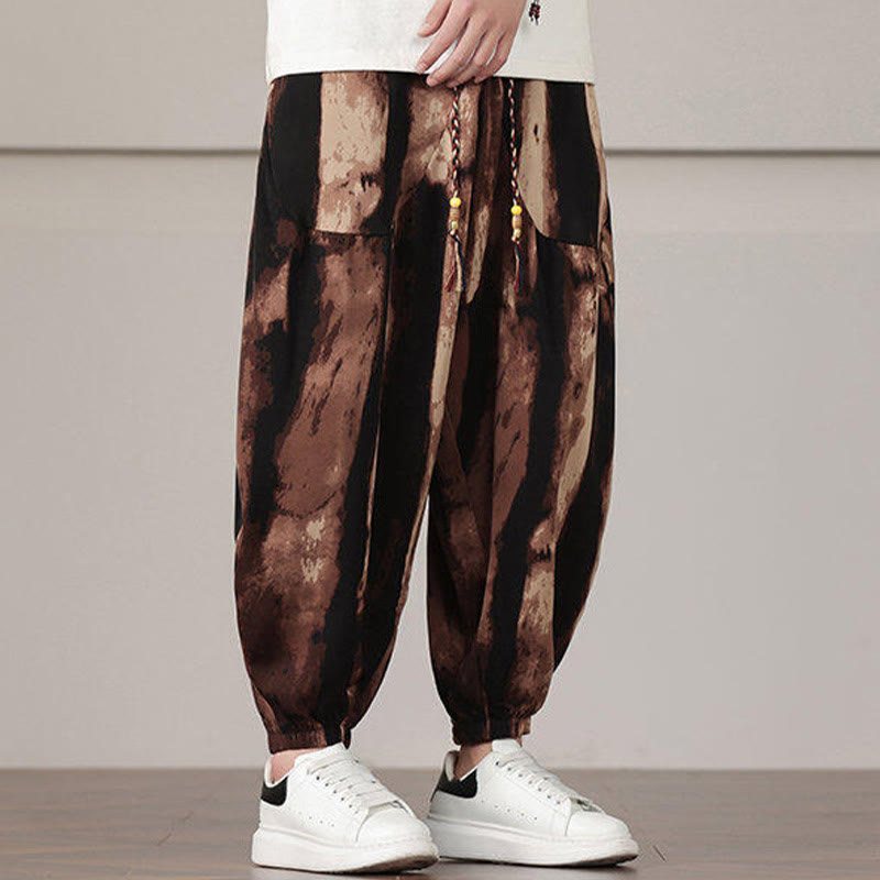 Pantalones harén con cordón y bolsillos para hombre con estampado de Buddha Stones - image 13