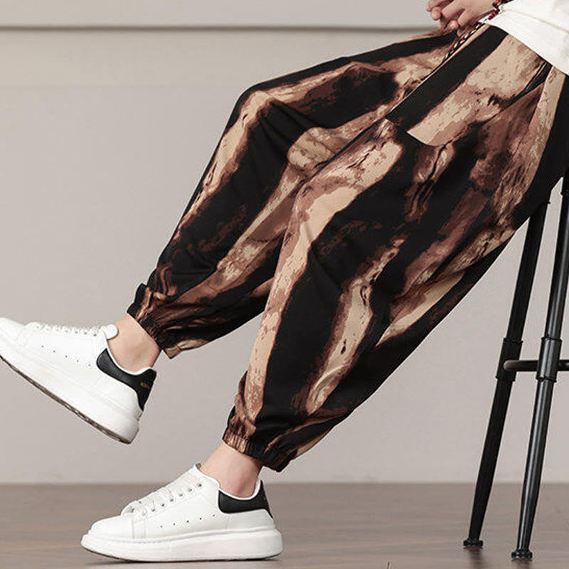 Pantalones harén con cordón y bolsillos para hombre con estampado de Buddha Stones - image 15