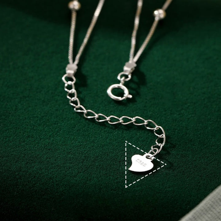 Tobillera con protección de doble capa y hojas de ginkgo en plata de ley 925 con Buddha Stones - image 7