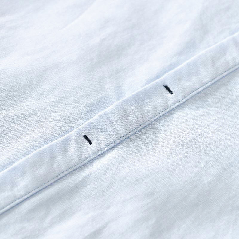 Camisa casual de lino y algodón de manga corta con diseño sencillo y medio botón para hombre con Buddha Stones - image 13