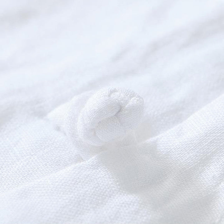 Camisa de lino de manga corta con cuello alto y botones de rana para hombre Buddha Stones Daily - image 9