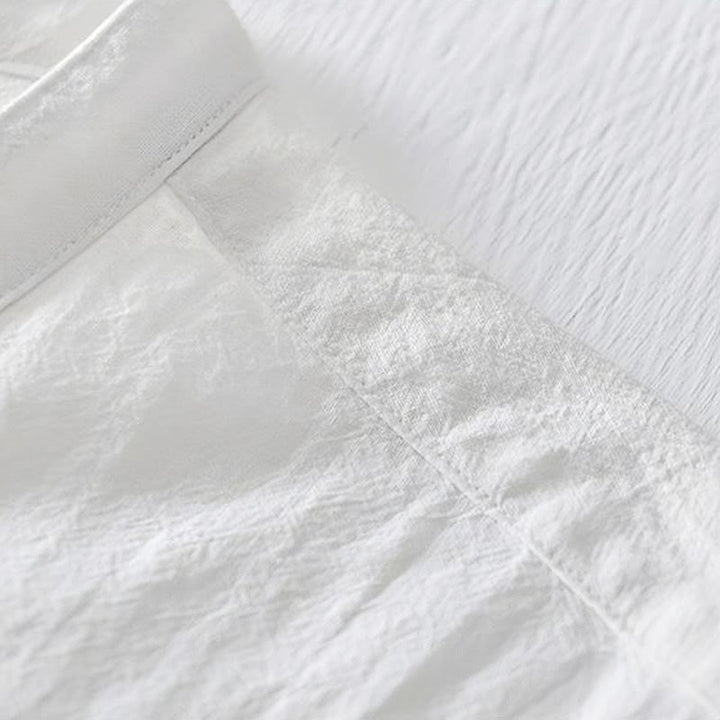 Camisa de hombre de manga corta de algodón y lino con bordado de Buddha Stones y botones de rana, cuello mandarín - image 15