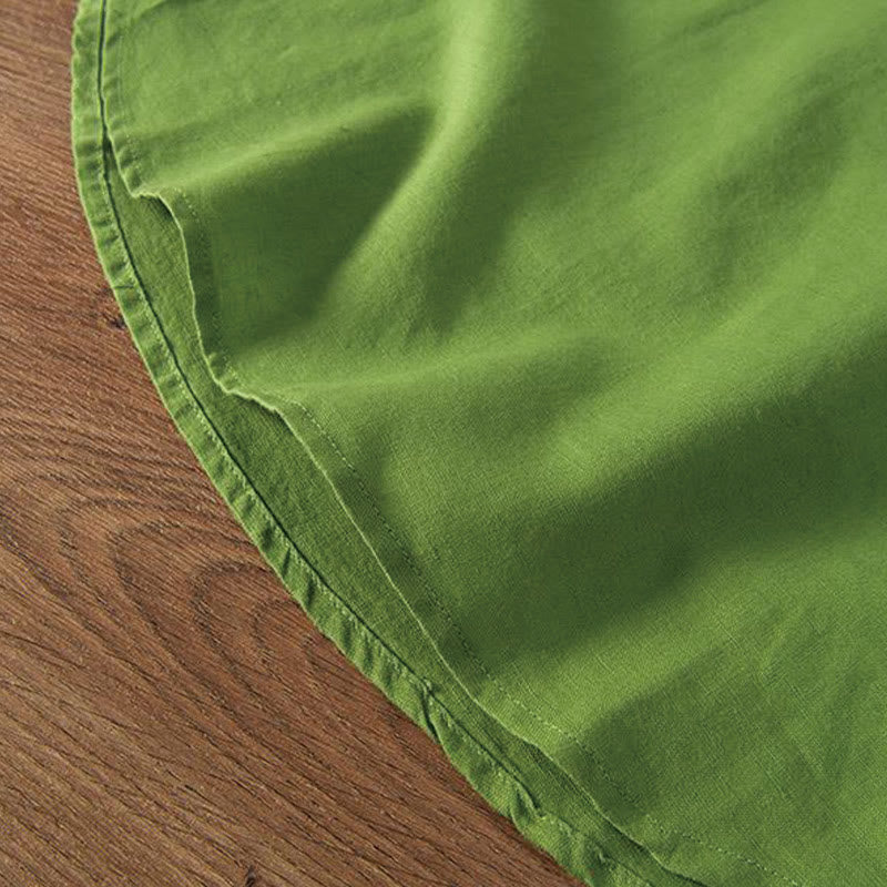 Camisa de hombre de lino y algodón con cuello alto y medio botón, con bordado suave de Buddha Stones y patrón de grulla - image 16