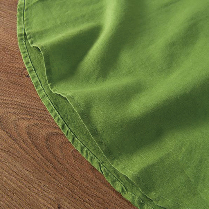 Camisa de hombre de lino y algodón con cuello alto y medio botón, con bordado suave de Buddha Stones y patrón de grulla - image 16