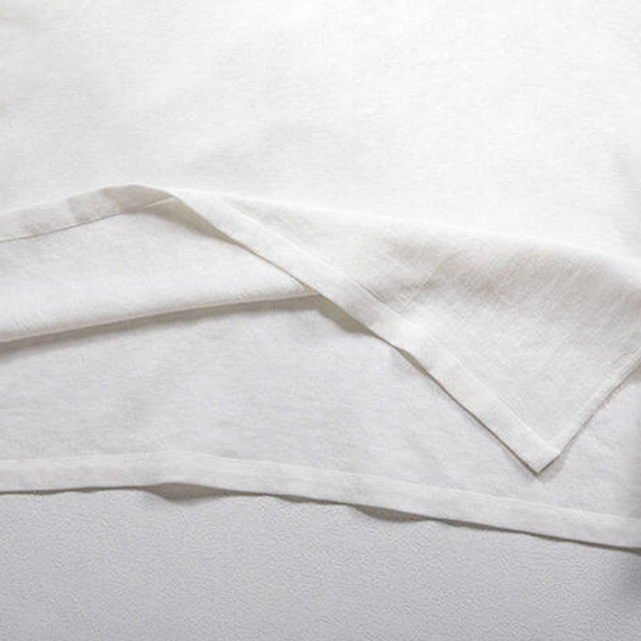 Camisa de lino con mangas tres cuartos y botones de rana blanca para hombre con Buddha Stones - image 4