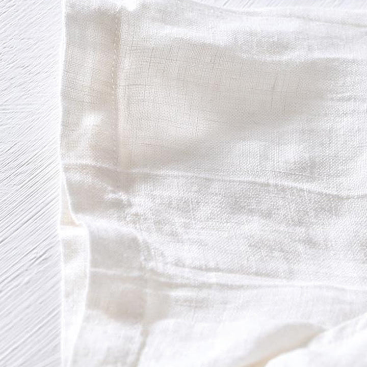 Camisa de lino con solapa de manga corta y medio botón para hombre con diseño simple de Buddha Stones - image 8