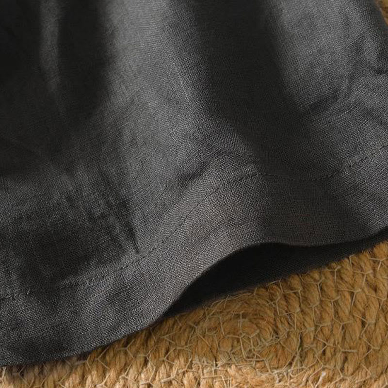 Camisa informal de lino con cuello en V y manga corta para hombre con estampado de Buddha Stones - image 19