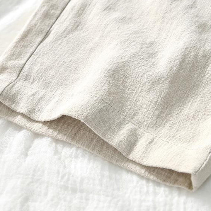 Pantalones de Buddha Stones y algodón para hombre, de diseño sencillo, con cordón y bolsillos, de longitud 7-8 - image 4