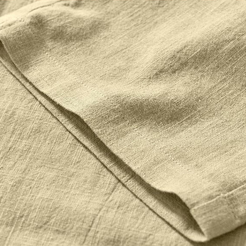 Pantalones de Buddha Stones y algodón para hombre, de diseño sencillo, con cordón y bolsillos, de longitud 7-8 - image 19