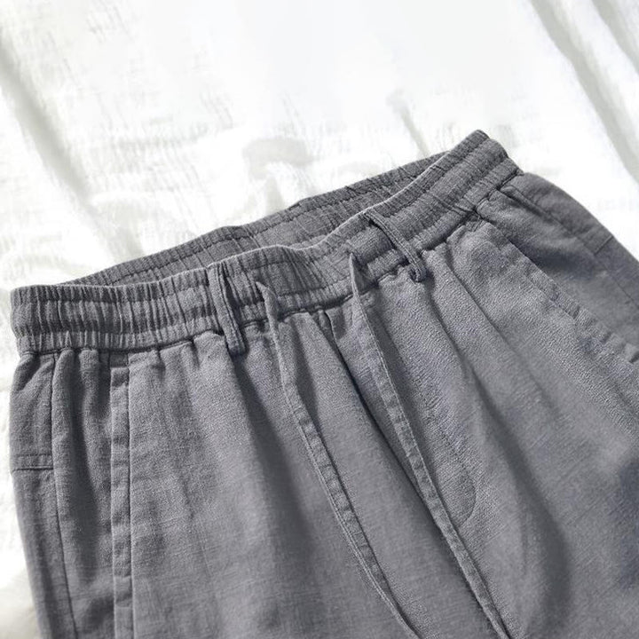 Pantalones de Buddha Stones y algodón para hombre, de diseño sencillo, con cordón y bolsillos, de longitud 7-8 - image 11