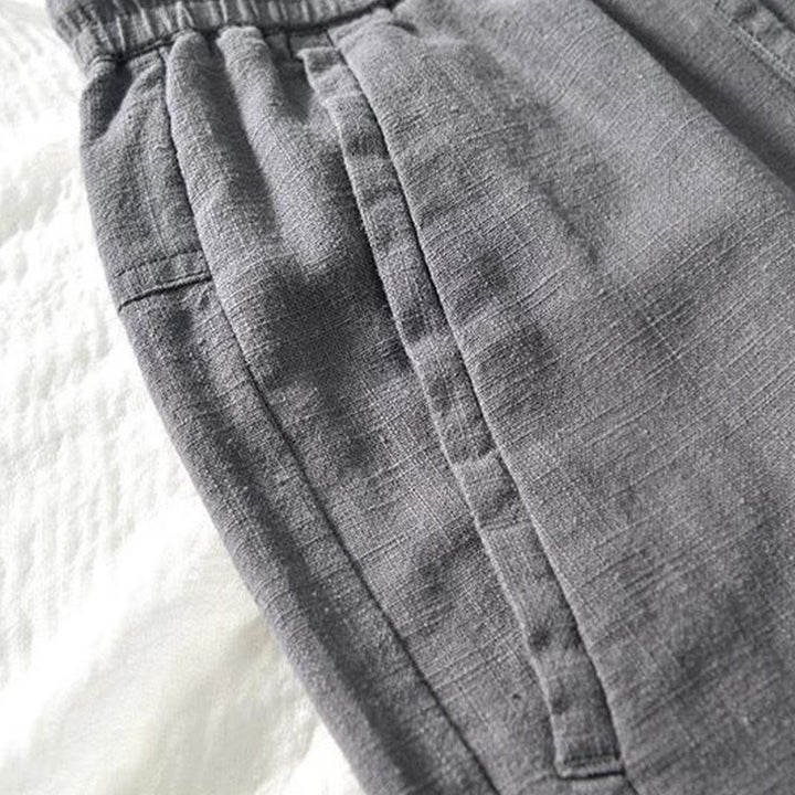 Pantalones de Buddha Stones y algodón para hombre, de diseño sencillo, con cordón y bolsillos, de longitud 7-8 - image 12