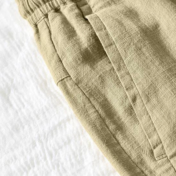 Pantalones de Buddha Stones y algodón para hombre, de diseño sencillo, con cordón y bolsillos, de longitud 7-8 - image 17