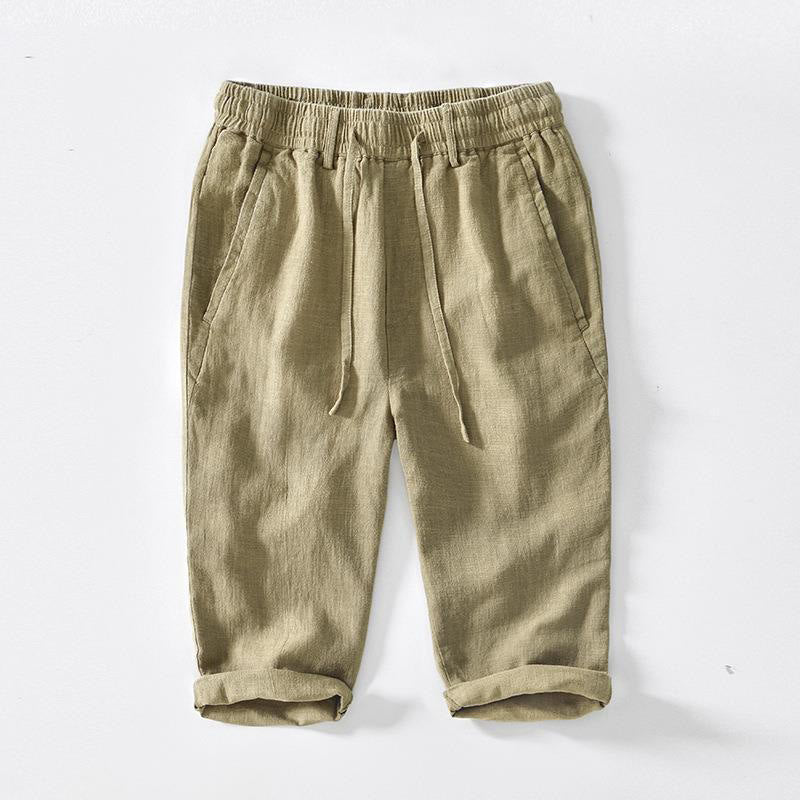 Pantalones de Buddha Stones y algodón para hombre, de diseño sencillo, con cordón y bolsillos, de longitud 7-8 - Caqui - US/UK/AU42, EU52 (3XL) - image 15