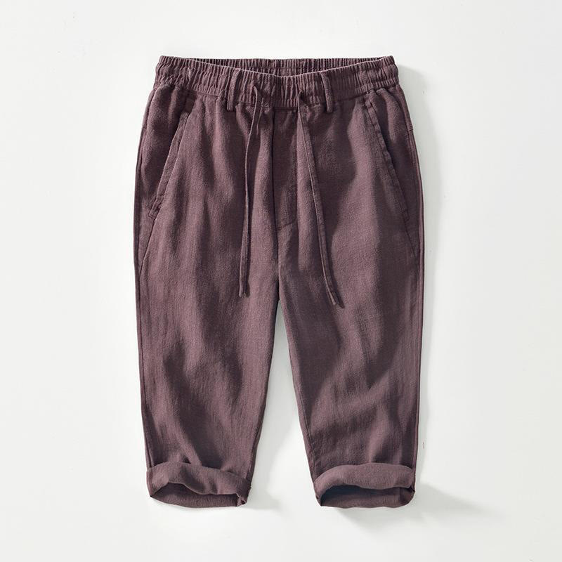 Pantalones de Buddha Stones y algodón para hombre, de diseño sencillo, con cordón y bolsillos, de longitud 7-8 - Marrón - US/UK/AU42, EU52 (3XL) - image 5