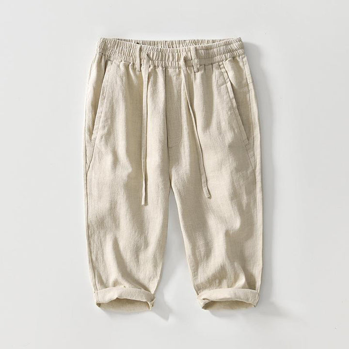 Pantalones de Buddha Stones y algodón para hombre, de diseño sencillo, con cordón y bolsillos, de longitud 7-8 - Beige - US/UK/AU42, EU52 (3XL) - image 0