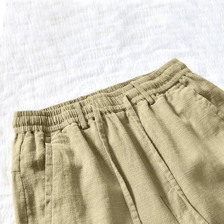 Pantalones de Buddha Stones y algodón para hombre, de diseño sencillo, con cordón y bolsillos, de longitud 7-8 - image 16