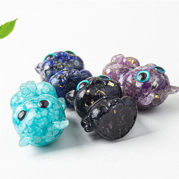 Buddha Stones, lindo gato, lazurita, lapislázuli, amatista, obsidiana negra, aguamarina, cristal de resina, decoración positiva para el hogar. - image 14