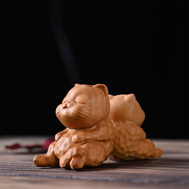 Mini gato sentado con Buddha Stones, sándalo, protección, decoración del hogar - image 4