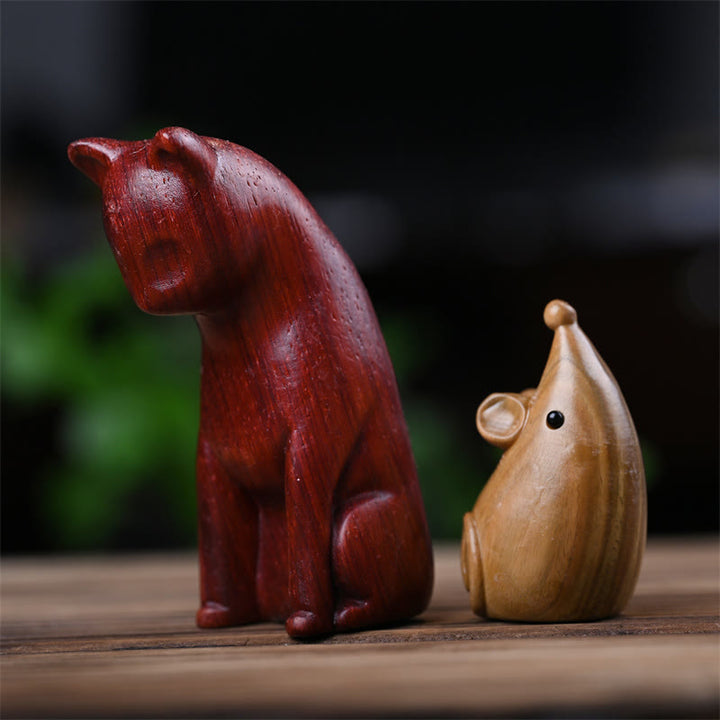 Buddha Stones, Gato Pequeño, Ratón, Sándalo Verde, Palosanto Rojo Africano, Paz, Decoración del Hogar - image 24