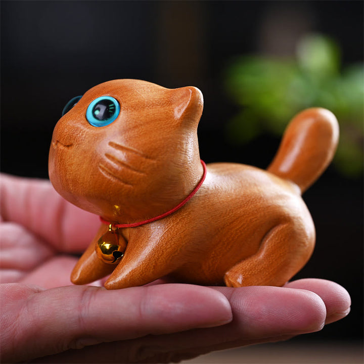 Buddha Stones, pequeño, lindo, gato durmiendo seguro, sándalo, curación, decoración del hogar - image 5