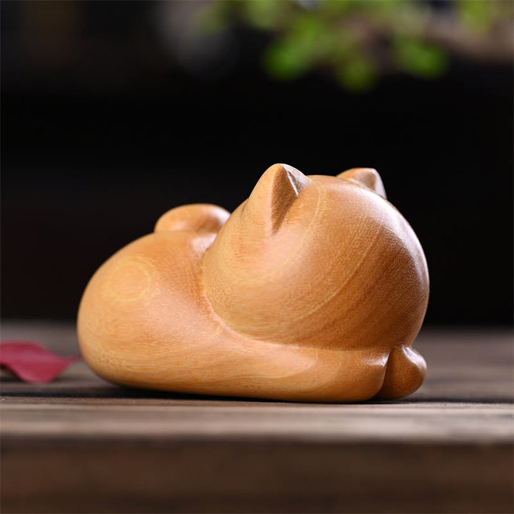 Buddha Stones, pequeño, lindo, gato durmiendo seguro, sándalo, curación, decoración del hogar - image 13