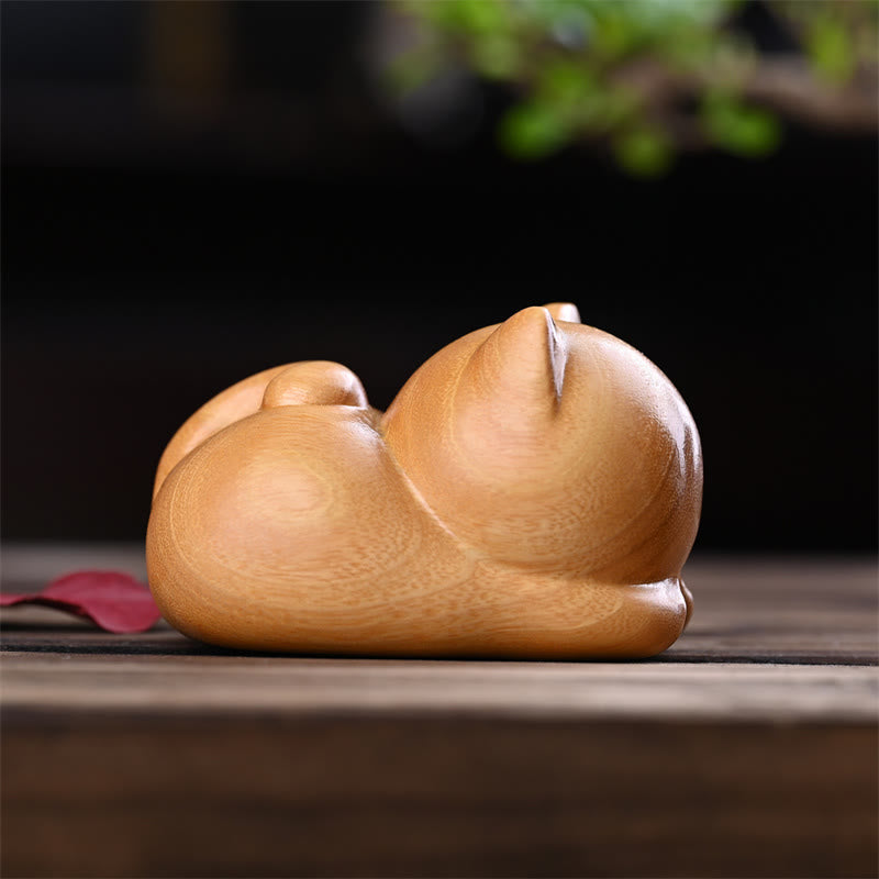Buddha Stones, pequeño, lindo, gato durmiendo seguro, sándalo, curación, decoración del hogar - image 15