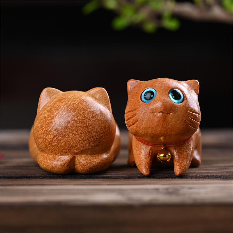 Buddha Stones, pequeño, lindo, gato durmiendo seguro, sándalo, curación, decoración del hogar - image 10