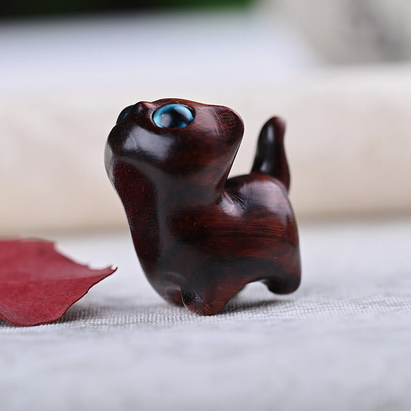 Buddha Stones, sándalo verde, madera de ébano, sándalo, hoja pequeña, sándalo rojo, mini gato de la suerte, decoración de paz - Hoja pequeña de sándalo rojo con ojos azules (3,1 x 1,8 x 3,2 cm) - image 15