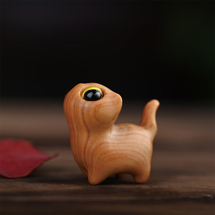 Buddha Stones, sándalo verde, madera de ébano, sándalo, hoja pequeña, sándalo rojo, mini gato de la suerte, decoración de paz - Thuja Sutchuenensis Ojos Amarillos 3*3*2.0cm - image 17