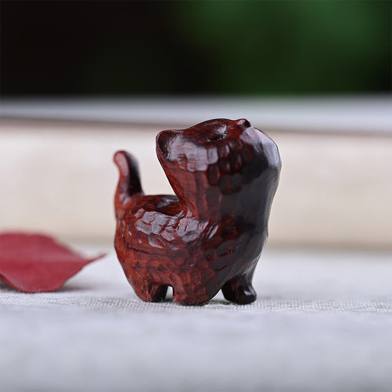 Buddha Stones, sándalo verde, madera de ébano, sándalo, hoja pequeña, sándalo rojo, mini gato de la suerte, decoración de paz - Gato de sándalo rojo de hoja pequeña - image 23